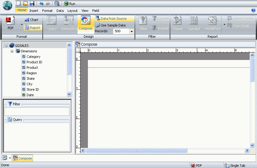 Blank InfoAssist canvas