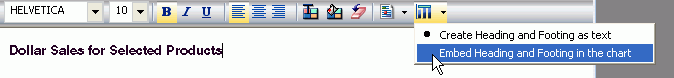 Embed Heading and Footing in the chart option