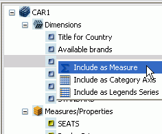 Chart data source right-click menu