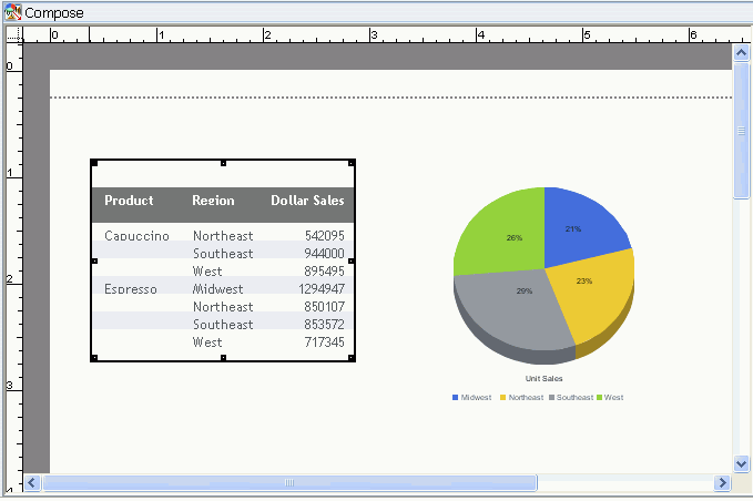 Compound Document with a report selected