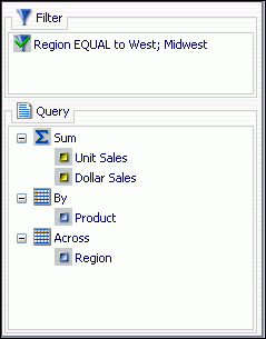 Query Design pane for report query