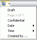 Preformatted text drop-down menu