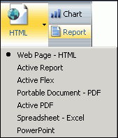 Output Format button menu