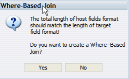 Message box for join fields without common matching formats