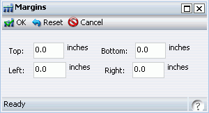 Margins dialog box