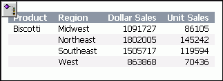 Table of Contents icon in report output