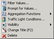 Measure field menu for chart query