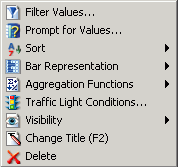 Measure field menu for report query