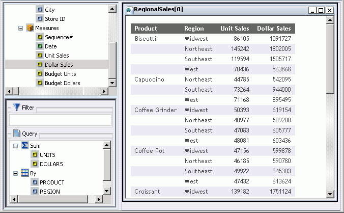 HTML report in Query Output window