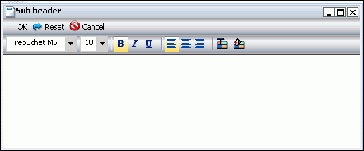 Sub header dialog box