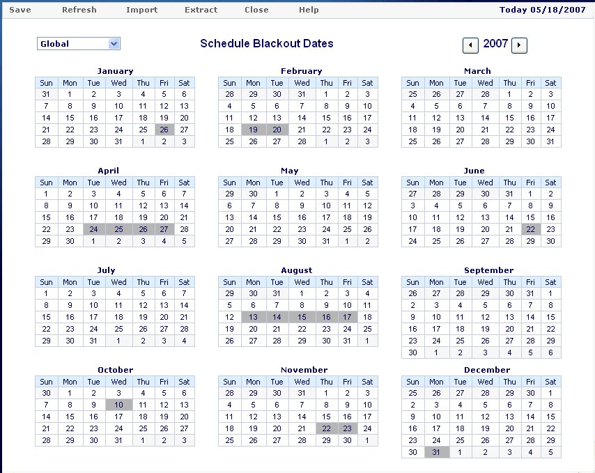Schedule Blackout Dates